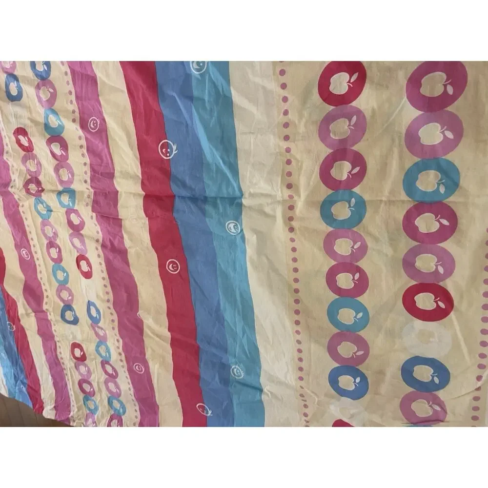 Stripes Apple Motif Double Size Duvet Cover 100% Cotton 82x57 Very Soft